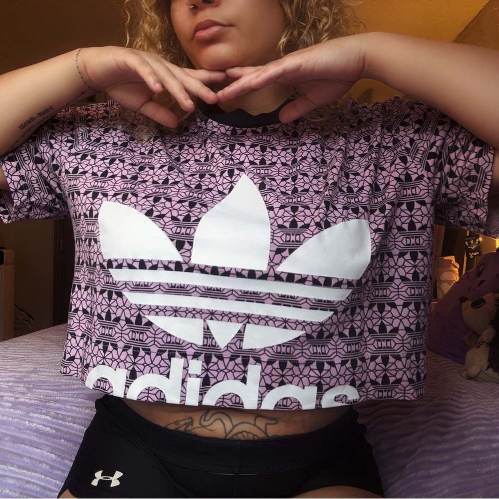 Adidas Graphic Purple and Black Tee
